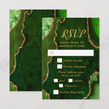 Green and Gold Agate Wedding Meal Choice