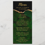 Green and Gold Agate Wedding Menu (Voorkant)
