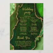 Green and Gold Agate Wedding Program Programmakaart (Achterkant)