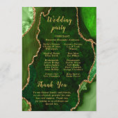 Green and Gold Agate Wedding Program Programmakaart (Achterkant)