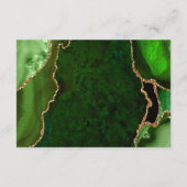 Green and Gold Agate Wedding Reception Informatiekaartje (Achterkant)