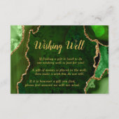 Green and Gold Agate Wedding Wishing Well Informatiekaartje (Voorkant)