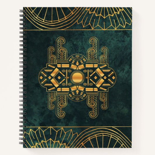 Green and Gold Art Deco Notitieboek (Voorkant)