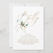 Green and Gold Bow Gender Neutral Baby Shower Kaart (Voorkant)