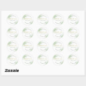 Green and Gold Calligraphy Wedding Hartelijk dank Ronde Sticker (Vel)
