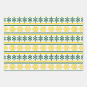 Green and Gold Christmas 3-Pack Gift Wrap Inpakpapier Vel (Voorkant 3)