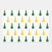 Green and Gold Christmas 3-Pack Gift Wrap Inpakpapier Vel (Voorkant 2)