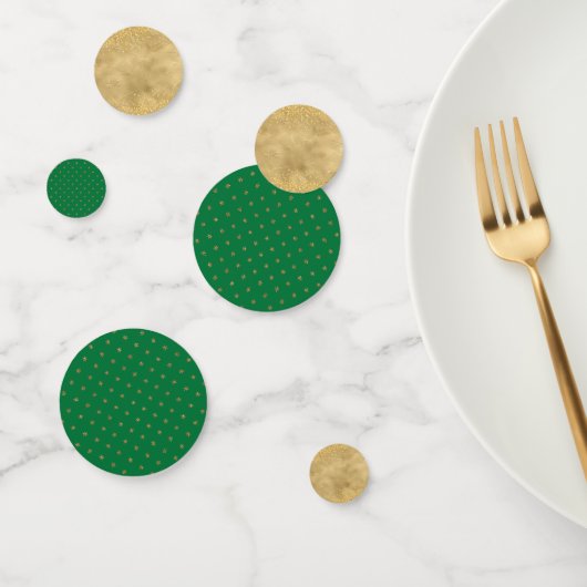 Green and Gold Christmas Party Confetti (Groep)