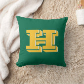 Green and Gold College Style Initial Monogram Kussen (Deken)