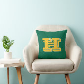 Green and Gold College Style Initial Monogram Kussen (Stoel)