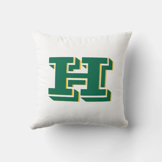 Green and Gold College Style Initial Monogram Kussen (Achterkant)