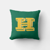 Green and Gold College Style Initial Monogram Kussen (Voorkant)