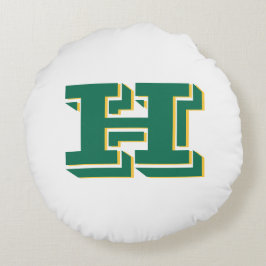 Green and Gold College Style Initial Monogram Rond Kussen