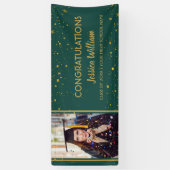 Green and Gold Confetti Afstuderen Foto-Afstuderen Spandoek (Verticaal)