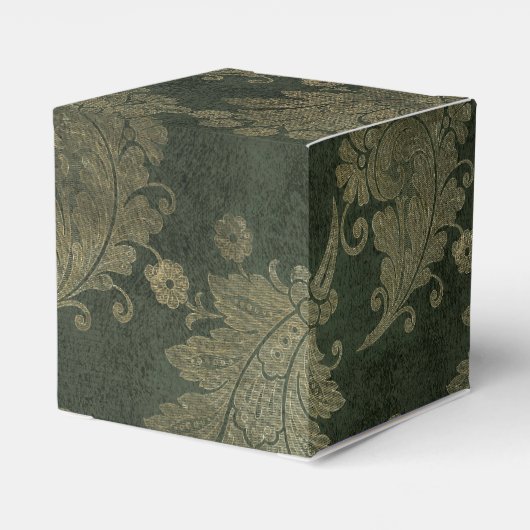 Green and Gold  Damask Bedankdoosjes (Achterkant)