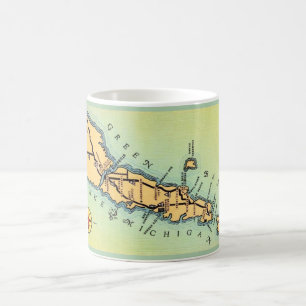 Green and Gold Door County Wisconsin Kaart Koffiemok