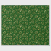 Green and Gold Elegant Christmas Trees Cadeaupapier (Vlak)