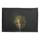 Green and Gold Fireworks Holiday Celebration Kussensloop (Achterkant)