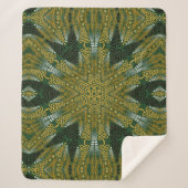 Green and Gold Geo Energy Mandala Sherpa Blanket Deken (Voorkant)