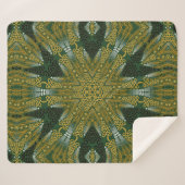 Green and Gold Geo Energy Mandala Sherpa Blanket Deken (Voorkant (horizontaal))