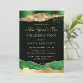 Green and Gold Glam Tears Nieuwjaar Kaart (Staand voorkant)