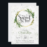 Green and Gold Glitter Sweet 18th Birthday Party Kaart<br><div class="desc">Ik hoop dat je van deze groene groene groene groene bladeren en gouden glitter geometrische cirkel met groene alcoholbelletjes zult genieten.</div>
