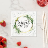 Green and Gold Glitter Sweet 18th Birthday Party Servet (Insitu)