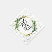 Green and Gold Glitter Sweet 18th Birthday Party Servet (Hoek)