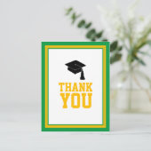 Green and Gold Graduation Party Hartelijk dank Briefkaart (Staand voorkant)