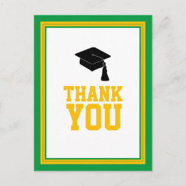 Green and Gold Graduation Party Hartelijk dank Briefkaart