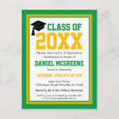 Green and Gold Graduation Party Uitnodiging Briefkaart (Voorkant)