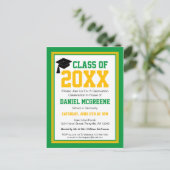 Green and Gold Graduation Party Uitnodiging Briefkaart (Staand voorkant)