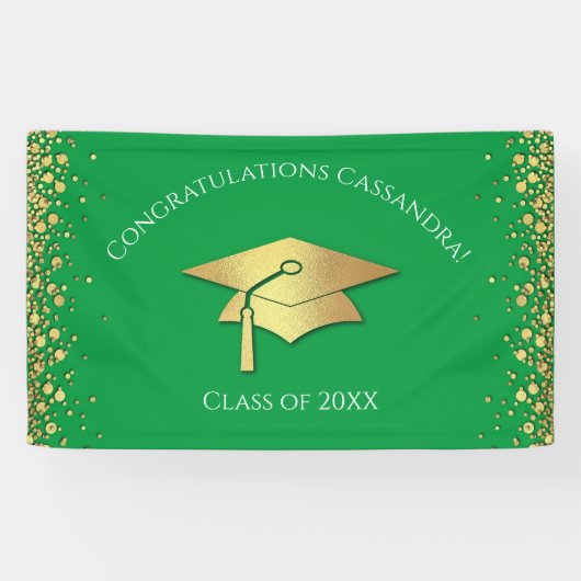 Green and Gold Graduation Spandoek (Horizontaal)