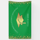 Green and Gold Graduation Spandoek (Verticaal)