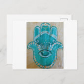 Green and Gold Hamsa Briefkaart (Voorkant / Achterkant)