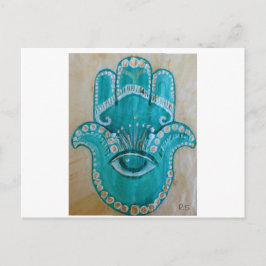Green and Gold Hamsa Briefkaart