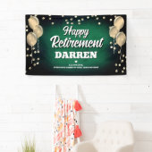 Green and Gold Happy Retirement Spandoek (Insitu)