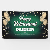 Green and Gold Happy Retirement Spandoek (Horizontaal)