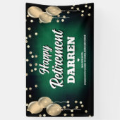 Green and Gold Happy Retirement Spandoek (Verticaal)