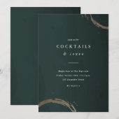Green and Gold Holiday Cocktail Party Kaart (Voorkant / Achterkant)
