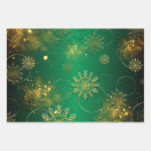 Green and Gold KerstWinter Wonderland Inpakpapier Vel (Voorkant 2)