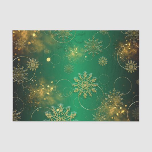 Green and Gold KerstWinter Wonderland Tissuepapier (Voorkant)