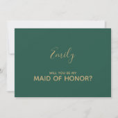 Green and Gold Maid of Honor Kaart (Voorkant)