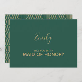 Green and Gold Maid of Honor Kaart