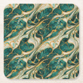 Green and gold marble design coasters kartonnen onderzetters (Voorkant)