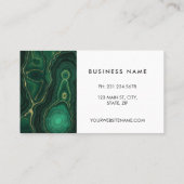 Green and Gold Marble Malachite Stone Visitekaartje (Achterkant)