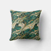 Green and Gold Marble Throw Pillow Kussen (Achterkant)