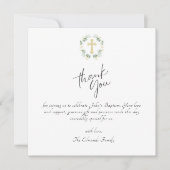 Green and Gold Minimalist Baptism Bedankkaart (Voorkant)
