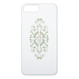 Green and Gold Monogram iPhone Case