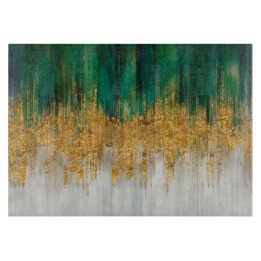 Green and gold motion abstract snijplank (Voorkant)